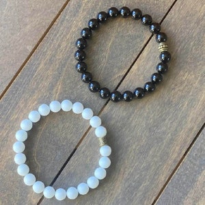 Natural Stone Beaded Bracelets Stacked - UNLOCK YOUR CHAKRA
