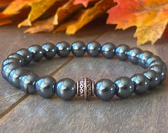 Grounding - Chakra Bracelet, Hematite Bracelet, Chakra Bead Bracelet, Chakra Jewelry, Spiritual Bracelet  Real Stone Bracelet, Bracelet Bead