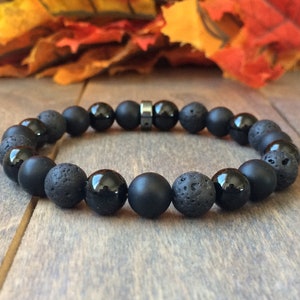 Mens Bracelets, Beaded Bracelets Mens, Mens Black Bracelet, Guy Bracelets, Bead Mens Bracelet, Stone Beaded Bracelet, For Men Bracelets