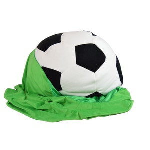 Soccer ball bean bag chair with blanket of grass image 2