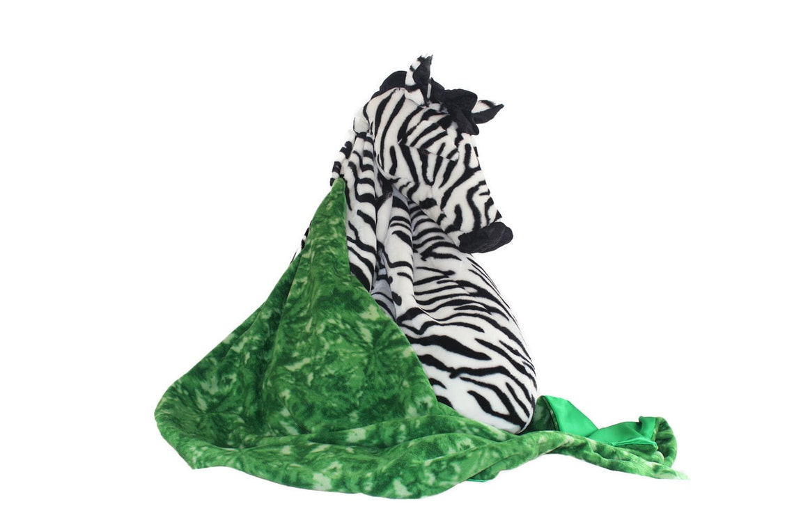 Zebra Bean Bag Chair With Blanket of Grass Etsy