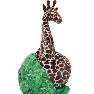 Giraffe bean bag chair with blanket of grass image 1