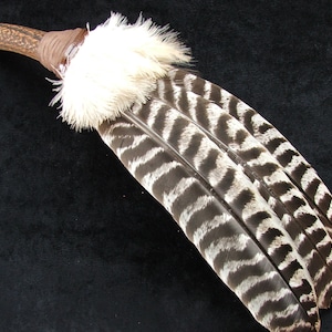 Shamanic Smudge fan - 3 feather plain - made to order