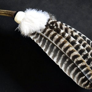 Shamanic Smudge fan - 4 feather plain - made to order