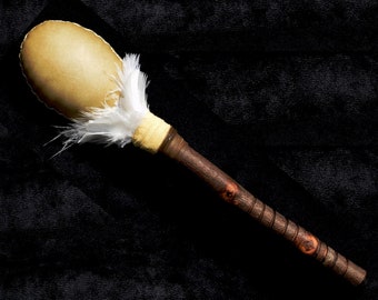 Deerskin rattle - decorated