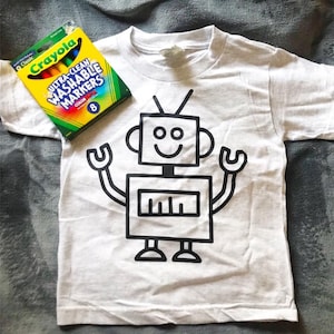 Färben Sie Ihr eigenes Shirt | Farbe im Shirt mit waschbaren Markern | Kreatives Geschenk für Kinder | Kinder Geburtstag Geschenk | Kunst Geschenk für Kinder | Kinderaktivität
