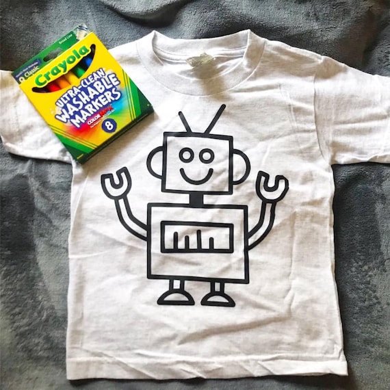 Color Your Own Shirt | Color in Shirt with Washable Markers | Creative Gift for Kids | Kids Birthday Gift | Art Gift for Kids | Kid Activity