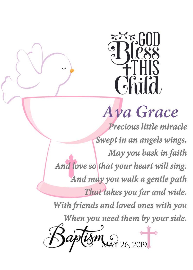 Baptism Poem Printable | Includes *FREE* Customization - Etsy