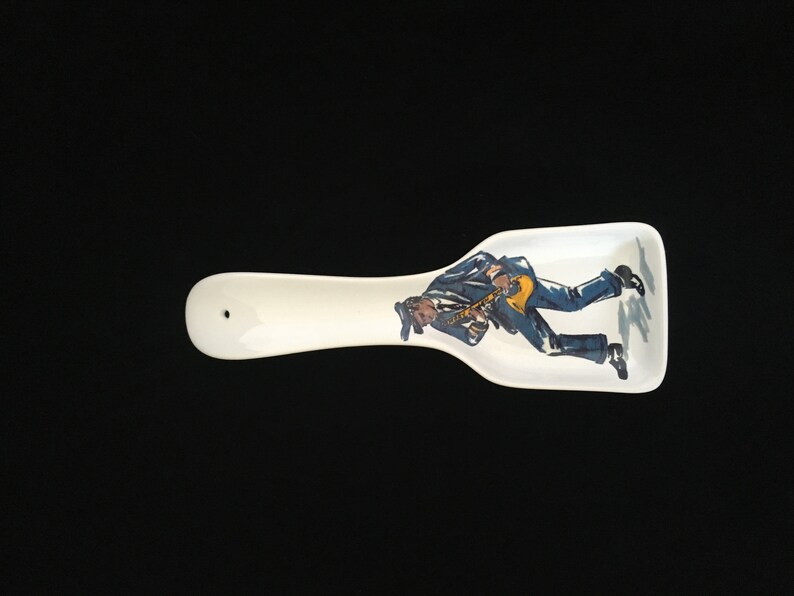 Second Line Saxophone Player Porcelain Traditional Spoon Rest