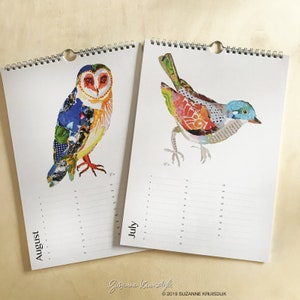 Födelsedagskalender - födelsedagskalender, fågelillustrationer, fåglar, miljövänlig bild 3
