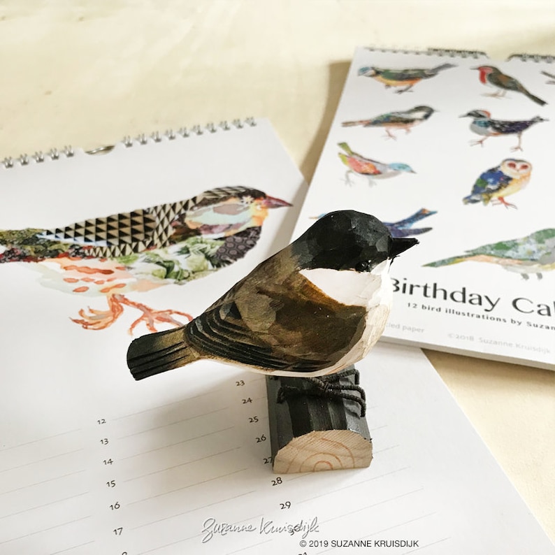 Födelsedagskalender - födelsedagskalender, fågelillustrationer, fåglar, miljövänlig bild 5