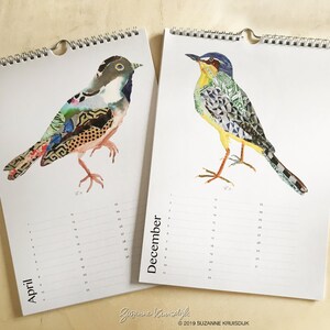 Födelsedagskalender - födelsedagskalender, fågelillustrationer, fåglar, miljövänlig bild 6