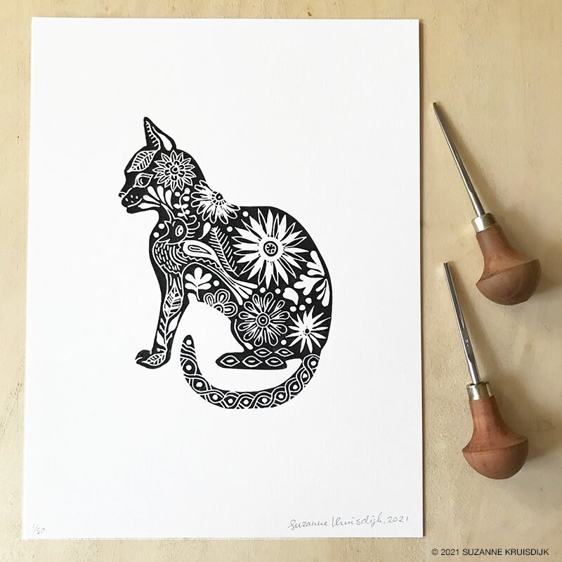 Premium Linocut & Print Kit, 18 Items Includes 4 Ink Colours Choose Your  Own, UK Made With Video Tutorial, Templates 