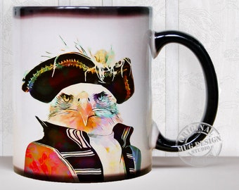 Eagle Mug, Eagle Pirate, Eagle Watercolor Painting, Eagle Watercolor, Eagle Painting, Eagle Art, Coffee Mug, Eagle Cup, Color Changing Mug