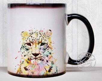 Cheetah Watercolor Painting, Cheetah Mug, Cheetah Art, Coffee Mug, Ceramic Mug, Cheetah Watercolor Mug, Cheetah Art Mugs, Color Changing Mug