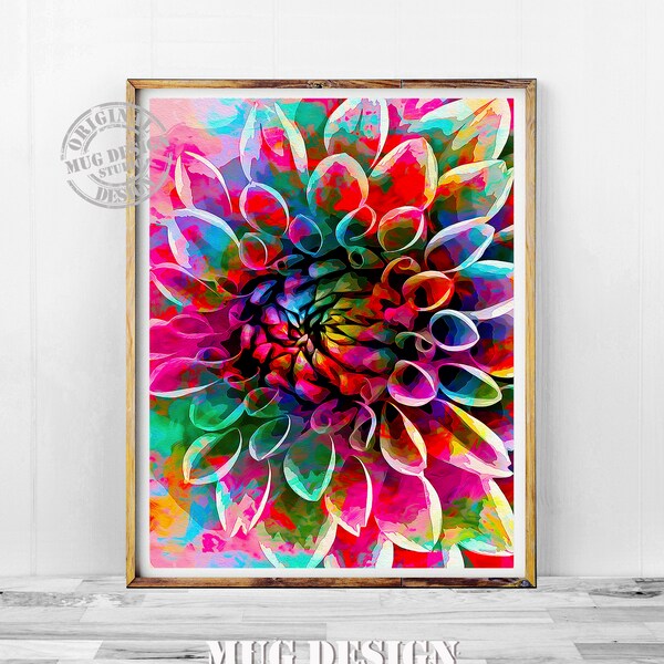 Dahlia Watercolor Etsy