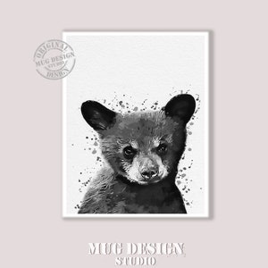 Black and White Watercolor Baby Animals Nursery Wall Art Set - Etsy