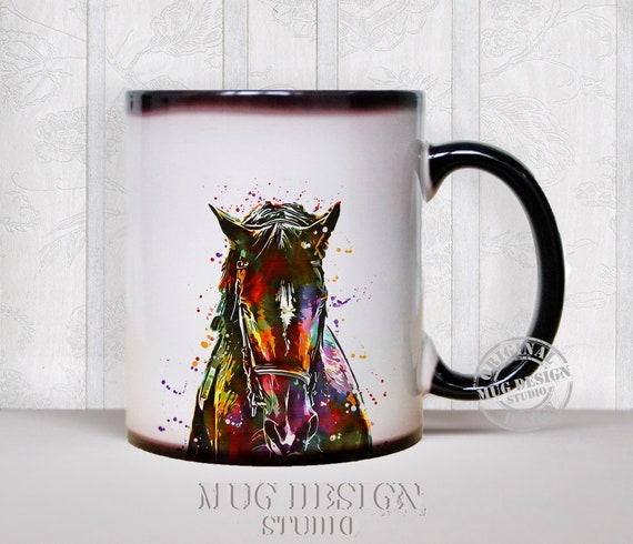 Horse Mug Horse Watercolor Painting Horse Cup Coffee Mug Etsy
