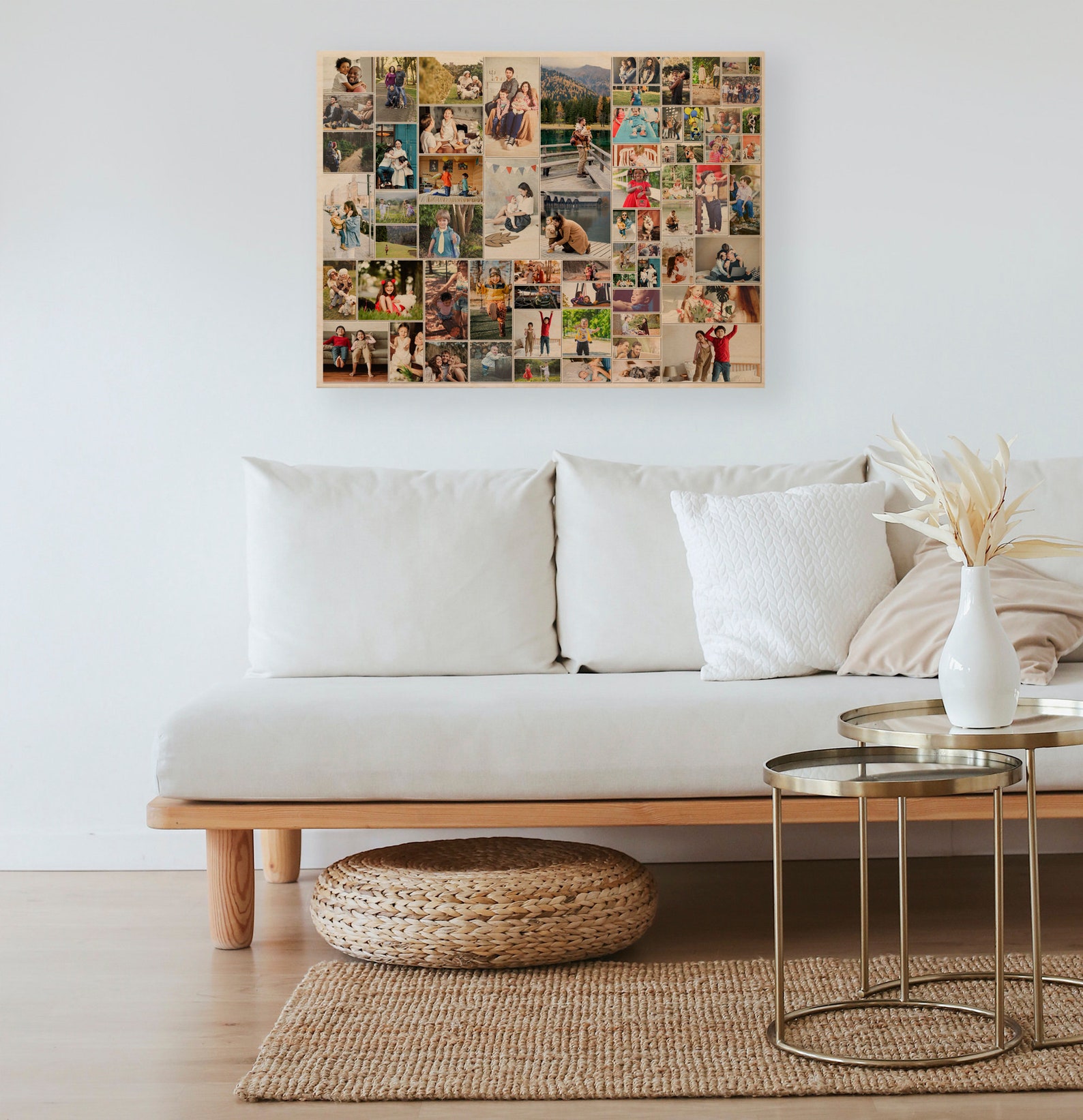 Custom Photo Collage on Wood, Unlimited Photos Collage, Personalized