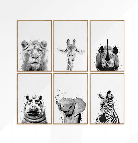 Watercolor Art & Collectibles Safari Animals Prints African Animals Baby Animals Jungle Safari