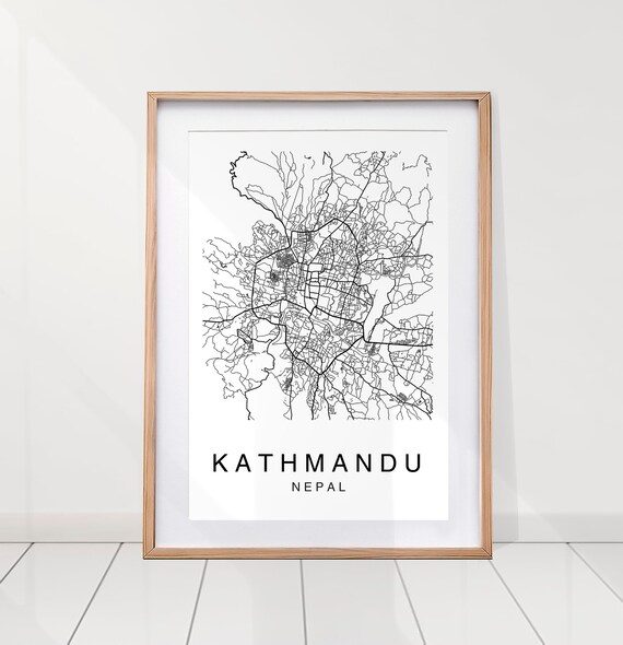 Kathmandu Map Print Kathmandu City Map Kathmandu Poster | Etsy