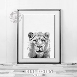 Set of 6 Safari Animal Prints, Black and White, African Baby Animals ...