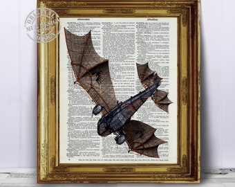 Vintage monocycle Vintage submarine Early flight patent 3 Print Set STEAMPUNK COLLECTION Unicycle Antique flying machine