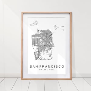 San Francisco Karte Print, San Francisco Karte Poster, große Karten, Karte von USA, San Francisco Kalifornien, Cali Karten, SF Karten, Schwarz Weiß Karte
