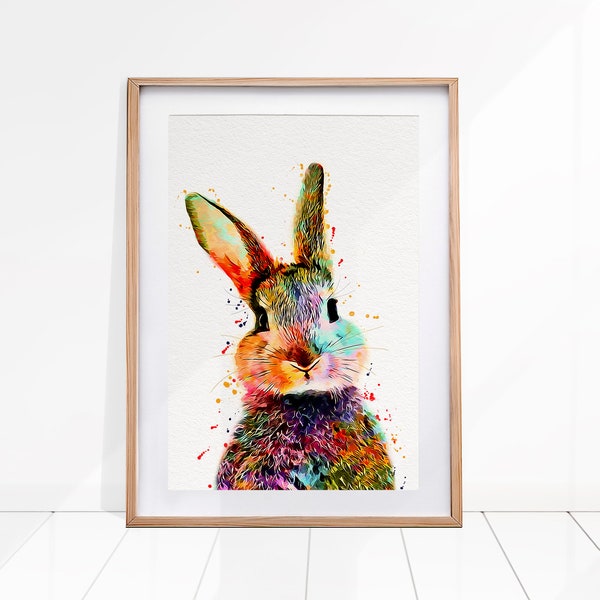 Rabbit Print, Bunny Print, Watercolor Painting, Nursery Wall Art, Nursery Decor, Little Bunny Print, Woodlands Animal, Cute Baby Animals Art