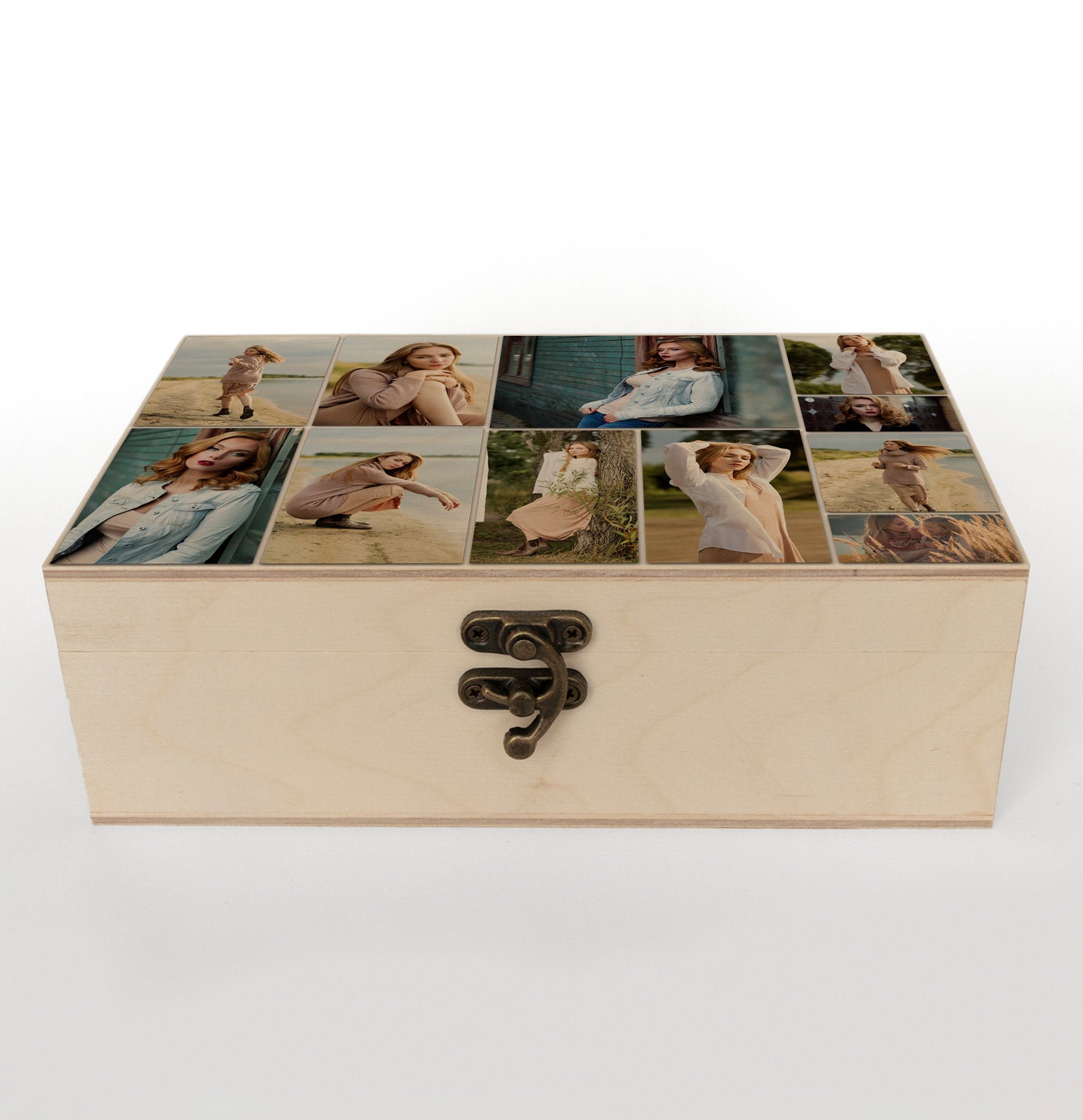 Custom Family Collage Photo Collage on Wood Wood Memory Box Etsy