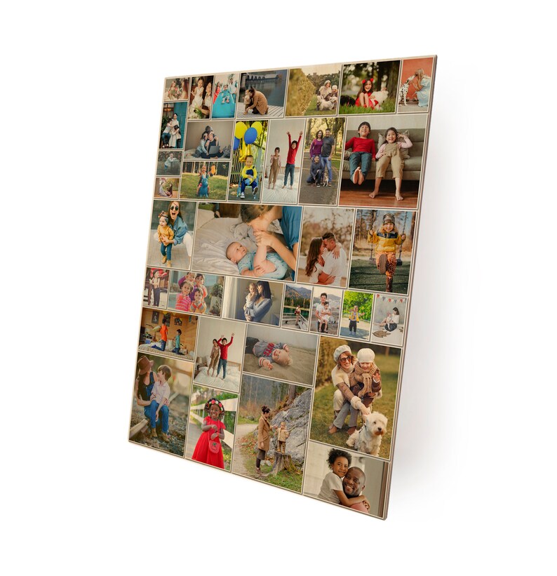 Custom Photo Collage on Wood Unlimited Photos Collage Etsy