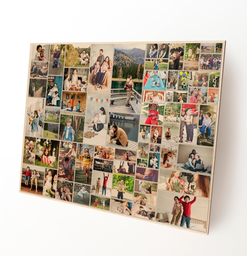 Custom Photo Collage on Wood Unlimited Photos Collage Etsy
