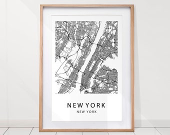 New York Map, New York City Map Print, Manhattan Map Print, Manhattan Map Poster, New York Map Wall Art, City Map Art, NY Map Print, Map Art