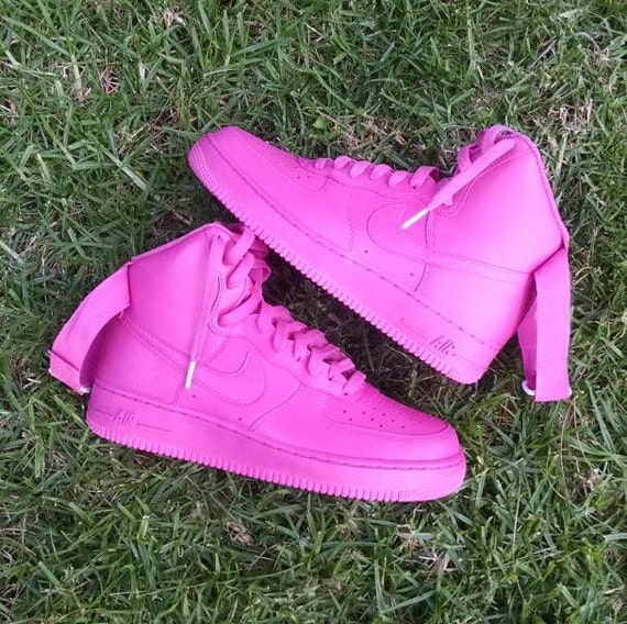 pink nike air force 1 high top