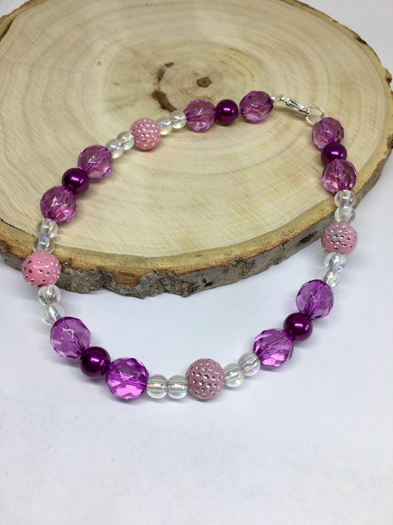 Anklet Women\u2019s Beaded Anklet Ankle Bracelet for Her Pearl Bead Anklet 10 Inch Anklet Purple Beaded Anklet Pink and Purple Anklet
