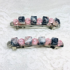 Small Barrettes for Women - Barrettes for Fine Hair - Beaded Barrettes