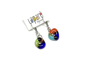 Glass earrings, multicolored!