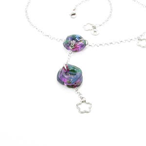 Colorful adjustable necklace, woman, bright jewelry, glass necklace, fashion accessories, trend