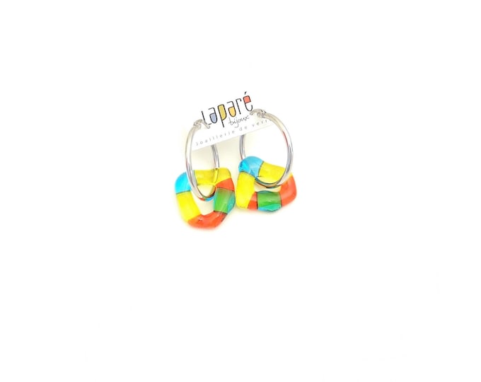 Earrings stainless steel fusion colorful jewel, gifts