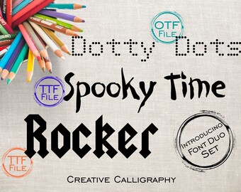 Fonts Set Digital Font Creative Theme Fonts Kids Theme Font Software Download TTF OTF Files Word Silhouette Cricut Photoshop Corel Draw
