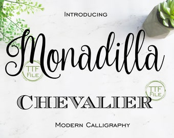 Fonts Set Digital Font Modern Calligraphy Monogram Font Bold Font Software Download TTF Files Word Silhouette Cricut Photoshop Corel Draw