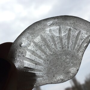 Unique sun sea glass for collection White beach glass Bottle bottom Rare coastal finds Collectible glass for hobby Present for sea lovers