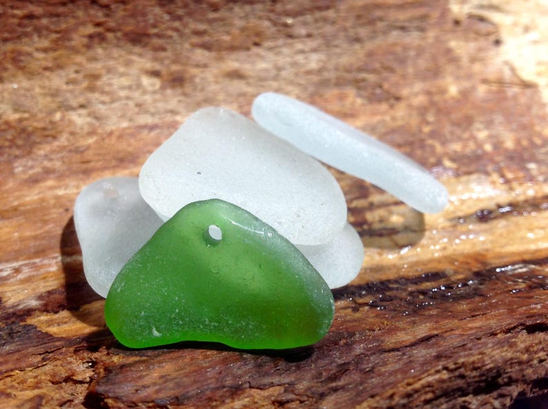 Sea Glass Hole 2 mm Drilled Sea Glass For Jewelry Crafts SmallMiddle Sea Glass Pendant Sea Glass Beads Beach Glass Jewelry Supply Sea Glass