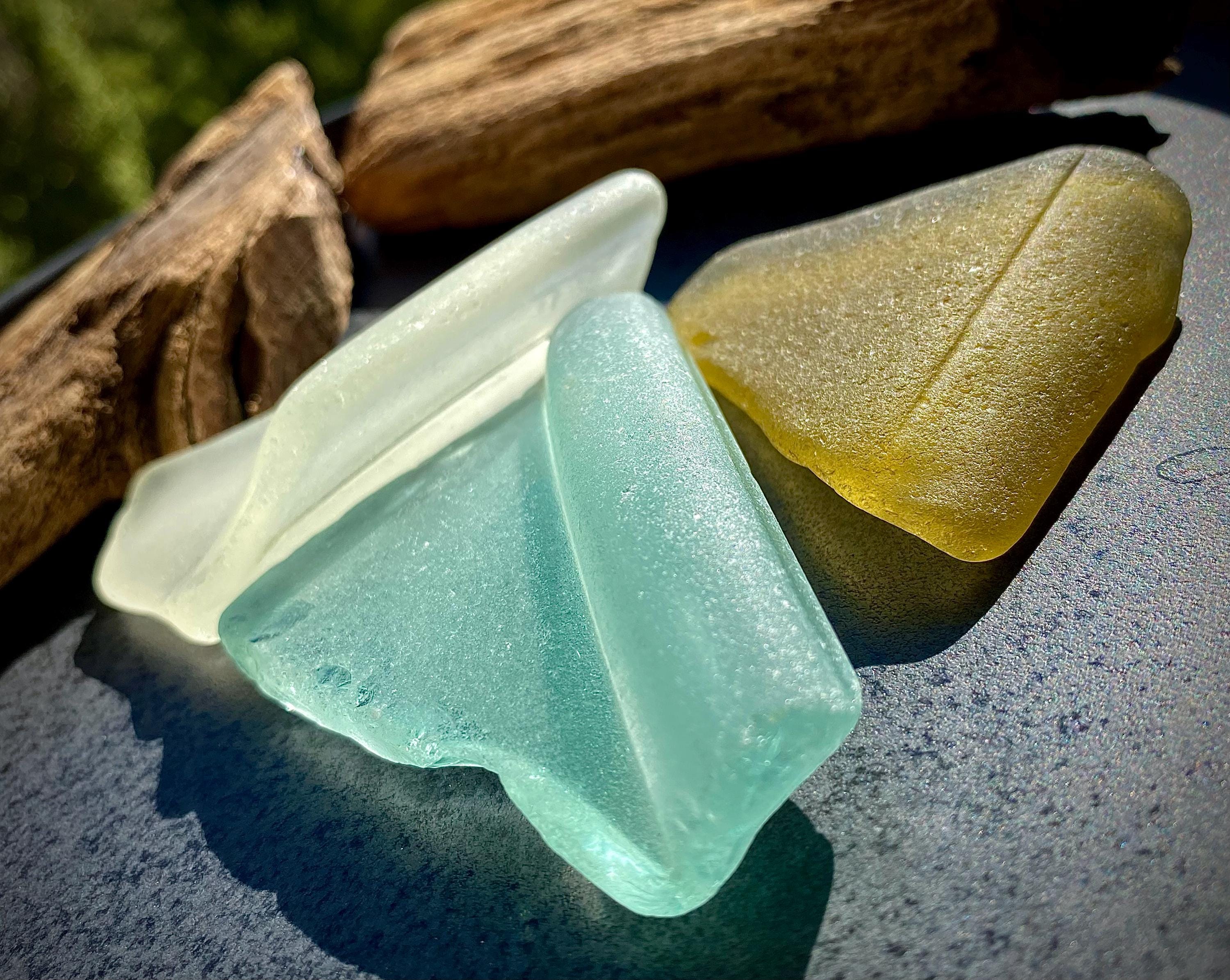 Rare Vintage Sea Glass Set for Marine Home Decor Old Frost Coast