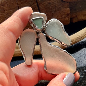 Christmas angel from a stained sea glass Present for a loved one Sea glass artwork Unique gift for sea lovers Sweet memory gift idea Figure