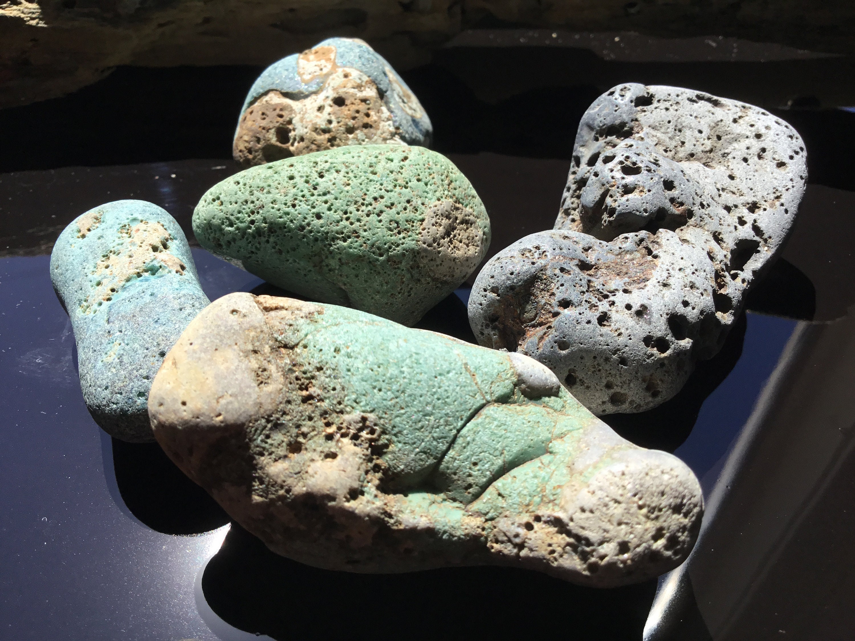 Slag sea stones Unusual sea stone Rare beach find Blue sea Etsy