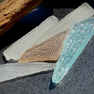 Verre de plage à motif pour projet artistique Verre de mer authentique pour collection marine Verre de collection Verre texturé pour mosaïque artisanale