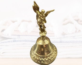 Handcrafted Brass Saint Michael Altar Bell with Beautiful Tone for Home Decor