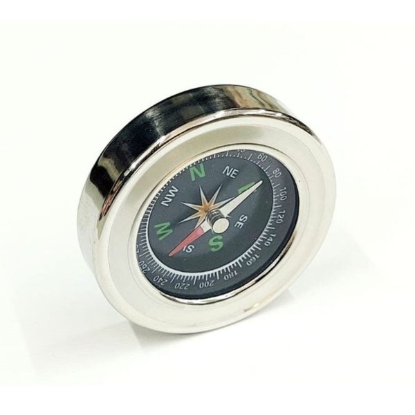 Mystical Silver-Tone Compass - Metaphysical Navigation Tool for Spiritual Journeys and Ritual Work