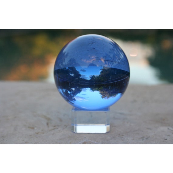 Bola de cristal, cristal de plomo azul, bola de cristal de